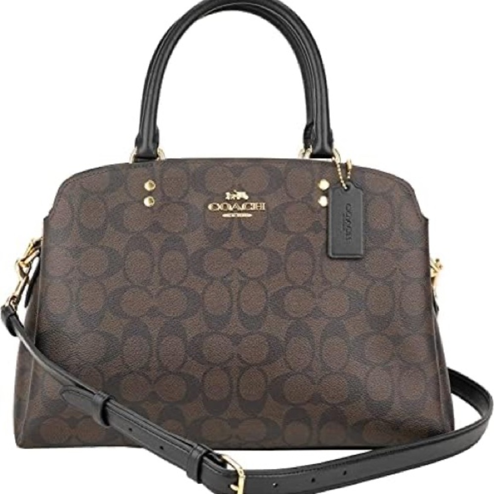 Coach Signature Mini Lillie Satchel Bag Brown/Black Monogram - Picture 6 of 6